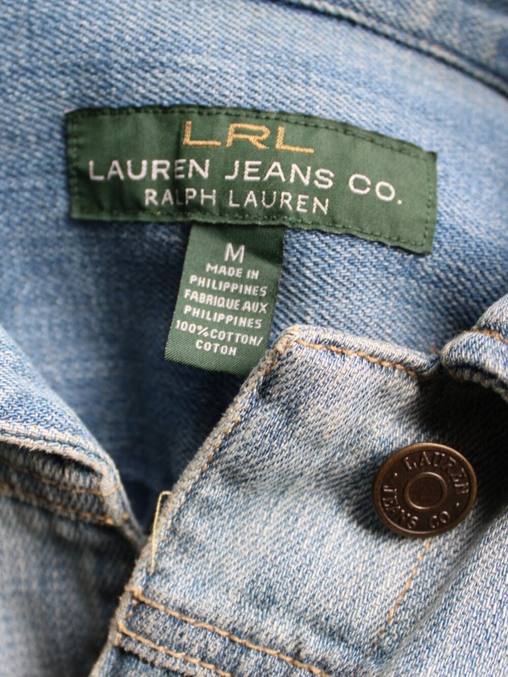 Lauren Jeans co. Ralph Lauren POLO RRL Denim Icon Trucker Jacket vintage western - Picture 10 of 10